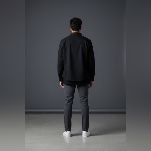 -NWT-Rare Vintage Triple Five Soul Utility Button Down Men's Shirt Black Size XL - Picture 7 of 14